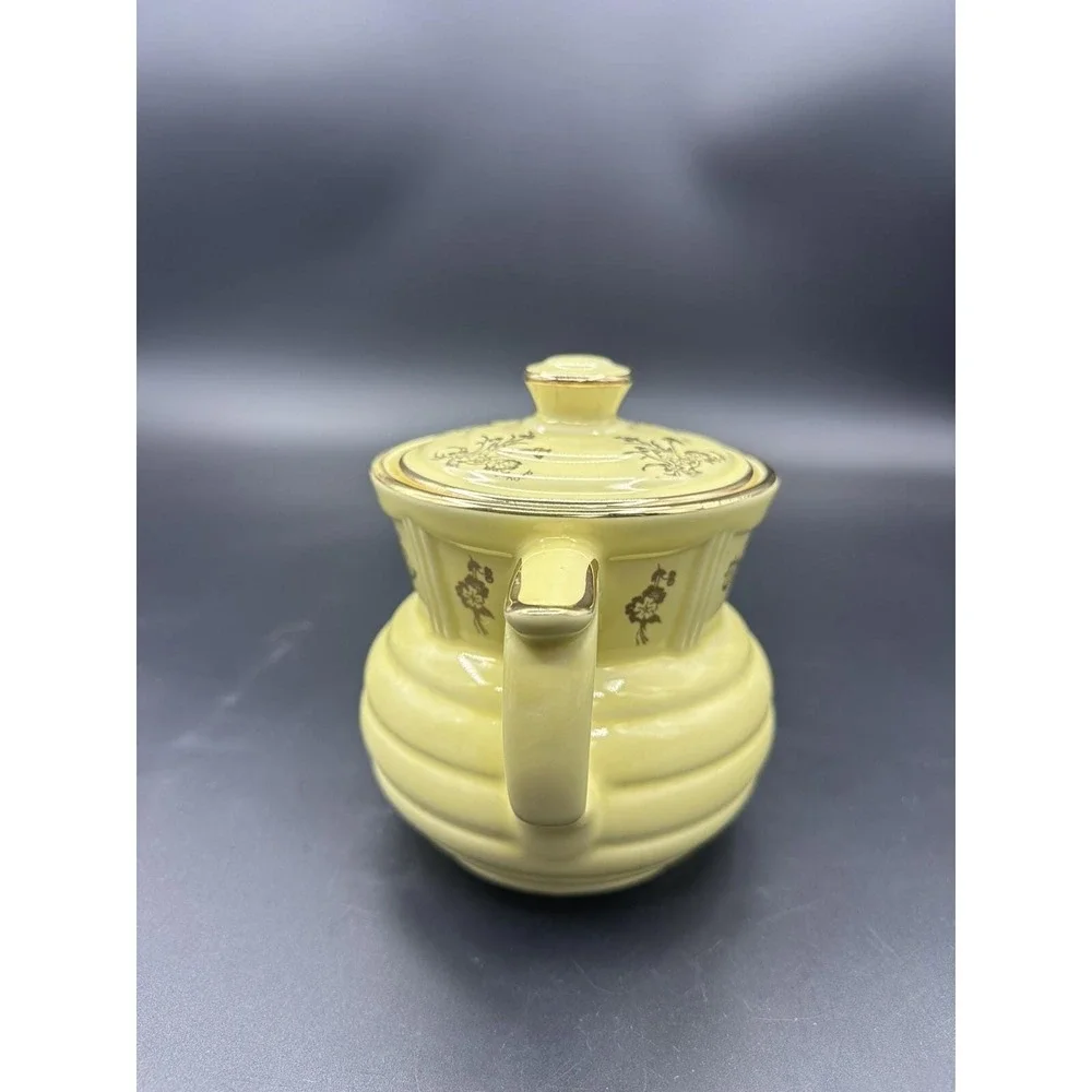 Vintage Enterprise Aluminum Co. Yellow/Gold Floral -Drip-O-Lator Coffee Pot MINT